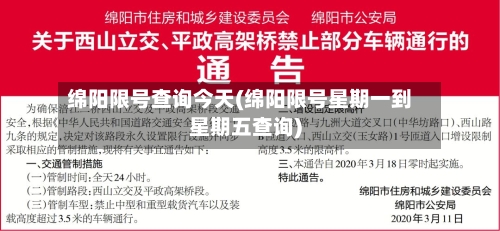 绵阳限号查询今天(绵阳限号星期一到星期五查询)