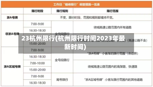 23杭州限行(杭州限行时间2023年最新时间)-第3张图片